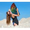 imageAmajiji UV Glow Rave Folding Hand Fan for FestivalsDragQueenBurlesque Large Clack Festival Hand Fan Rave Accessories for WomenWomenMen Starry SkyDj Light