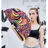 imageAmajiji UV Glow Rave Folding Hand Fan for FestivalsDragQueenBurlesque Large Clack Festival Hand Fan Rave Accessories for WomenWomenMen Starry SkyPsychedelic Neon
