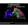 imageAmajiji UV Glow Rave Folding Hand Fan for FestivalsDragQueenBurlesque Large Clack Festival Hand Fan Rave Accessories for WomenWomenMen Starry SkyStarry Sky