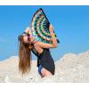 imageAmajiji UV Glow Rave Folding Hand Fan for FestivalsDragQueenBurlesque Large Clack Festival Hand Fan Rave Accessories for WomenWomenMen Starry SkyTrippy