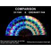 imageAmajiji UV Glow Rave Folding Hand Fan for FestivalsDragQueenBurlesque Large Clack Festival Hand Fan Rave Accessories for WomenWomenMen Starry SkyTrippy