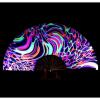 imageAmajiji UV Glow Rave Folding Hand Fan for FestivalsDragQueenBurlesque Large Clack Festival Hand Fan Rave Accessories for WomenWomenMen Starry SkyPsychedelic Neon