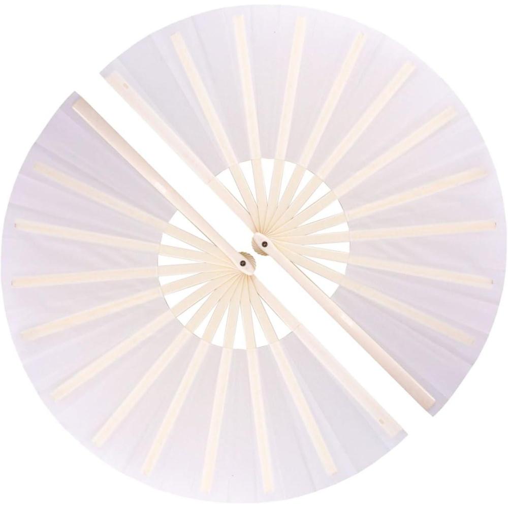 imageAmajiji Rave Fan Large Clack Folding Hand Fan Line Dance Popping Fan Big Handheld Clap Fans for Line Dancing EDM Music Festival Club Event Party Performance 2 Pcs BlackWhite