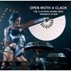 imageAmajiji Rave Fan Large Clack Folding Hand Fan Line Dance Popping Fan Big Handheld Clap Fans for Line Dancing EDM Music Festival Club Event Party Performance 2 Pcs BlackWhite