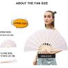 imageAmajiji Rave Fan Large Clack Folding Hand Fan Line Dance Popping Fan Big Handheld Clap Fans for Line Dancing EDM Music Festival Club Event Party Performance 2 Pcs BlackWhite