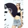 imageAmajiji Rave Fan Large Clack Folding Hand Fan Line Dance Popping Fan Big Handheld Clap Fans for Line Dancing EDM Music Festival Club Event Party Performance 2 Pcs BlackBlack