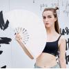 imageAmajiji Rave Fan Large Clack Folding Hand Fan Line Dance Popping Fan Big Handheld Clap Fans for Line Dancing EDM Music Festival Club Event Party Performance 2 Pcs BlackWhite