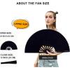 imageAmajiji Rave Fan Large Clack Folding Hand Fan Line Dance Popping Fan Big Handheld Clap Fans for Line Dancing EDM Music Festival Club Event Party Performance 2 Pcs BlackBlack