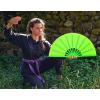 imageAmajiji Rave Fans Large Folding Hand Fan Line Dance Popping Fan Big Clap Fans Festival Fans Foldable for Line Dancing EDM Music Festival Party BlackGreen