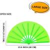 imageAmajiji Rave Fans Large Folding Hand Fan Line Dance Popping Fan Big Clap Fans Festival Fans Foldable for Line Dancing EDM Music Festival Party BlackGreen