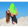 imageAmajiji Rave Fans Large Folding Hand Fan Line Dance Popping Fan Big Clap Fans Festival Fans Foldable for Line Dancing EDM Music Festival Party BlackGreen