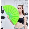 imageAmajiji Rave Fans Large Folding Hand Fan Line Dance Popping Fan Big Clap Fans Festival Fans Foldable for Line Dancing EDM Music Festival Party BlackGreen