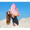 imageAmajiji Rave Fans Large Folding Hand Fan Line Dance Popping Fan Big Clap Fans Festival Fans Foldable for Line Dancing EDM Music Festival Party BlackPink