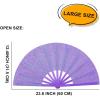 imageAmajiji Rave Fans Large Folding Hand Fan Line Dance Popping Fan Big Clap Fans Festival Fans Foldable for Line Dancing EDM Music Festival Party BlackPurple