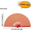 imageAmajiji Rave Fans Large Folding Hand Fan Line Dance Popping Fan Big Clap Fans Festival Fans Foldable for Line Dancing EDM Music Festival Party BlackRed