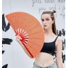 imageAmajiji Rave Fans Large Folding Hand Fan Line Dance Popping Fan Big Clap Fans Festival Fans Foldable for Line Dancing EDM Music Festival Party BlackRed