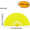 imageAmajiji Rave Fans Large Folding Hand Fan Line Dance Popping Fan Big Clap Fans Festival Fans Foldable for Line Dancing EDM Music Festival Party BlackYellow