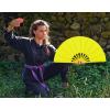 imageAmajiji Rave Fans Large Folding Hand Fan Line Dance Popping Fan Big Clap Fans Festival Fans Foldable for Line Dancing EDM Music Festival Party BlackYellow