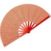 imageAmajiji Rave Fans Large Folding Hand Fan Line Dance Popping Fan Big Clap Fans Festival Fans Foldable for Line Dancing EDM Music Festival Party BlackRed