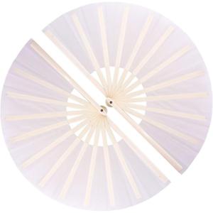 imageAmajiji Rave Fan Large Clack Folding Hand Fan Line Dance Popping Fan Big Handheld Clap Fans for Line Dancing EDM Music Festival Club Event Party Performance 2 Pcs BlackWhite