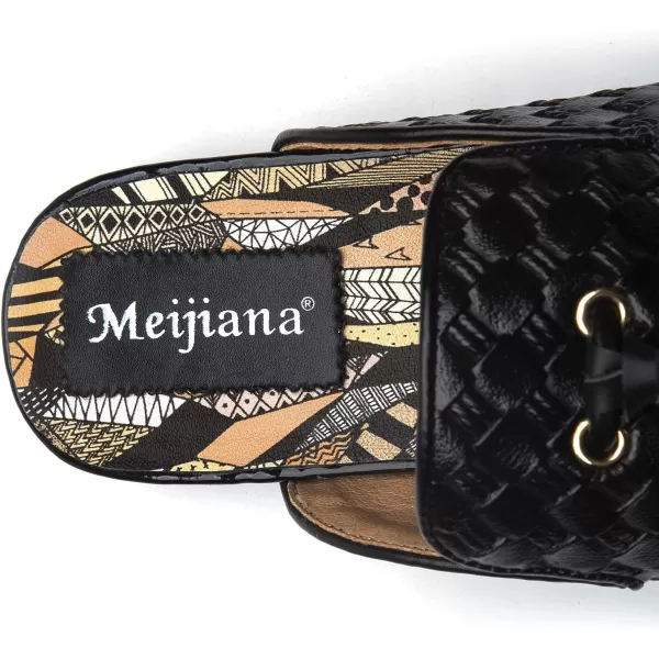 Meijiana Men Backless Loafers Fashion Open Back Loafers Backless Casual Slippers for MenBlack02