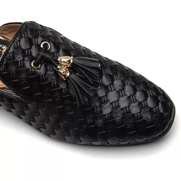 Meijiana Men Backless Loafers Fashion Open Back Loafers Backless Casual Slippers for MenBlack02