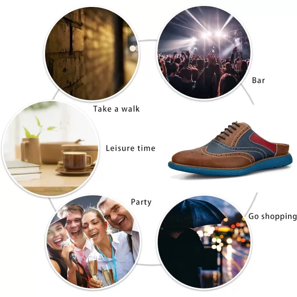 Meijiana Men Backless Loafers Fashion Open Back Loafers Backless Casual Slippers for MenBrown11