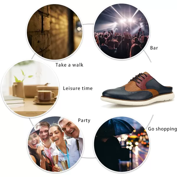 Meijiana Men Backless Loafers Fashion Open Back Loafers Backless Casual Slippers for MenMulticoloured08