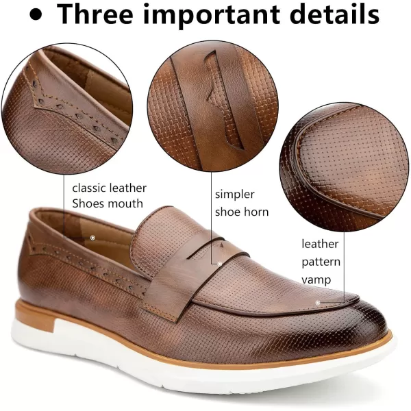 Meijiana Mens Classic Loafers Shoes Faux Leather Loafers Wedding Dress ShoesBrown04