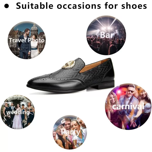 Meijiana Mens Fashion Classic Faux Leather Loafers and Weeding Dress Shoes for MenBlack02