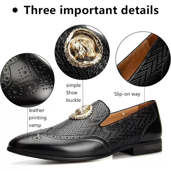 Meijiana Mens Fashion Classic Faux Leather Loafers and Weeding Dress Shoes for MenBlack02