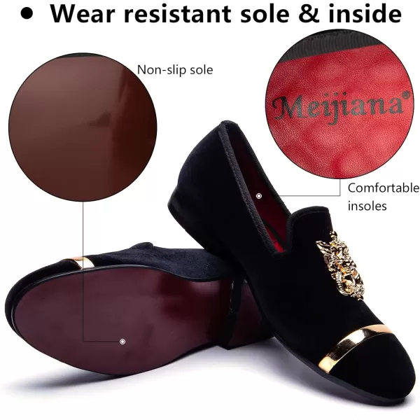 Meijiana Mens Fashion Classic Faux Leather Loafers and Weeding Dress Shoes for MenBlack12