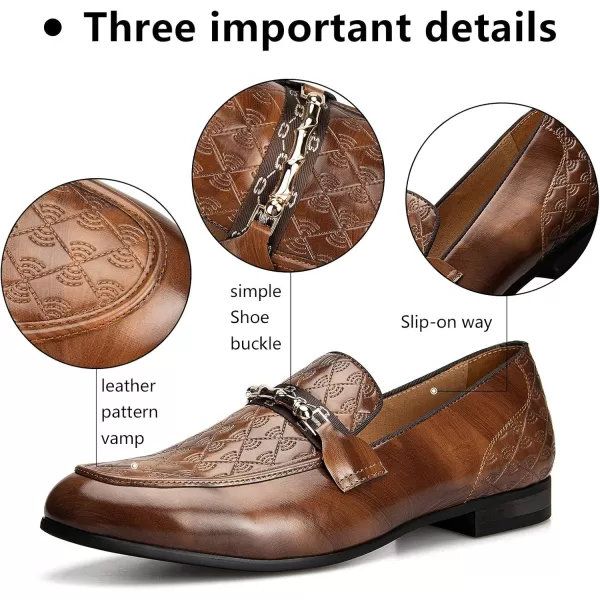 Meijiana Mens Fashion Classic Faux Leather Loafers and Weeding Dress Shoes for MenBrown06