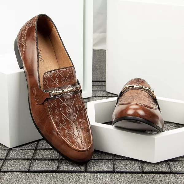 Meijiana Mens Fashion Classic Faux Leather Loafers and Weeding Dress Shoes for MenBrown06