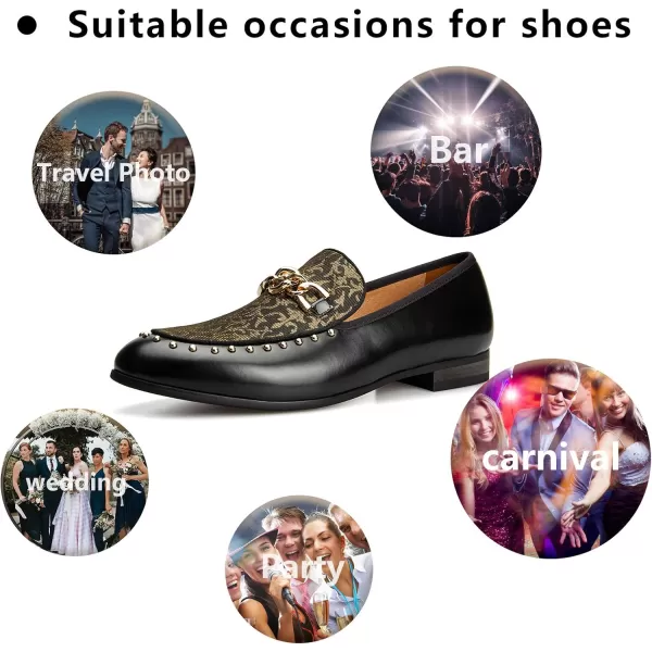 Meijiana Mens Fashion Classic Faux Leather Loafers and Weeding Dress Shoes for MenGold01