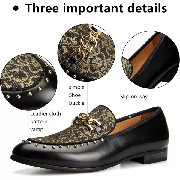 Meijiana Mens Fashion Classic Faux Leather Loafers and Weeding Dress Shoes for MenGold01