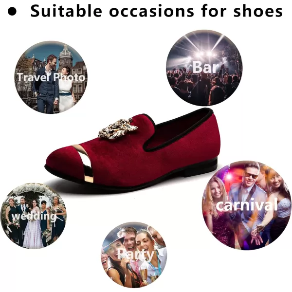 Meijiana Mens Fashion Classic Faux Leather Loafers and Weeding Dress Shoes for MenRed13