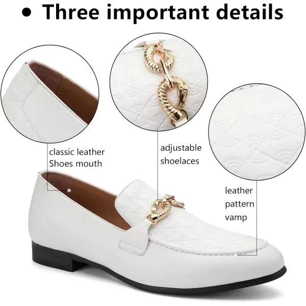 Meijiana Mens Fashion Classic Faux Leather Loafers and Weeding Dress Shoes for MenWhite08