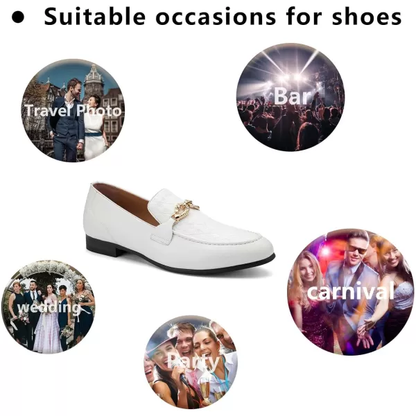 Meijiana Mens Fashion Classic Faux Leather Loafers and Weeding Dress Shoes for MenWhite08
