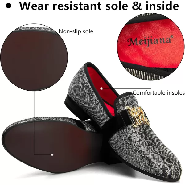 Meijiana Mens Fashion Classic Loafers Luxury Loafer Shoes and Weeding Dress Shoes for MenBlack01
