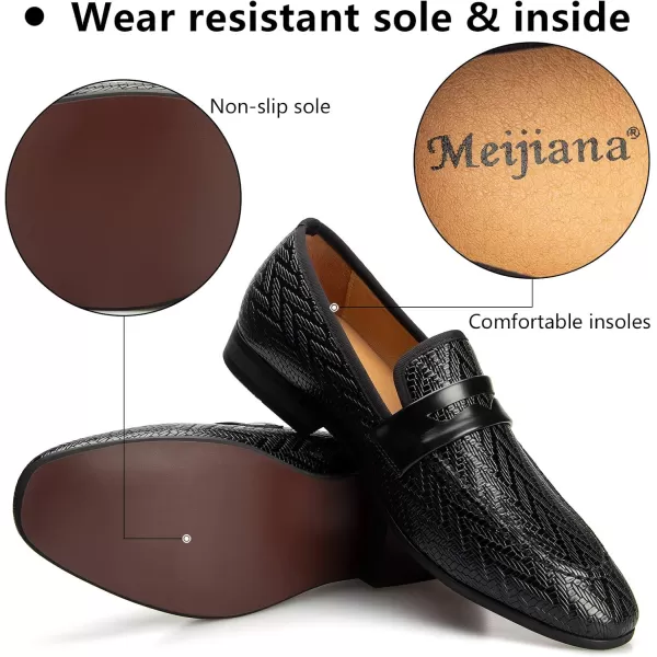 Meijiana Mens Fashion Classic Loafers Luxury Loafer Shoes and Weeding Dress Shoes for MenBlack03