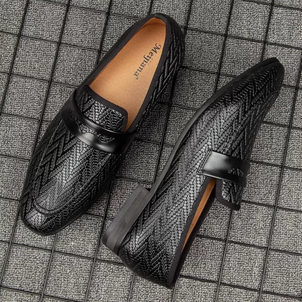 Meijiana Mens Fashion Classic Loafers Luxury Loafer Shoes and Weeding Dress Shoes for MenBlack03