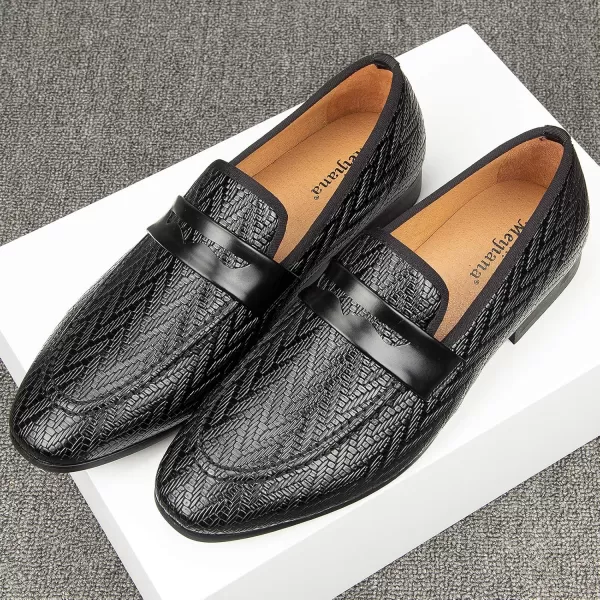 Meijiana Mens Fashion Classic Loafers Luxury Loafer Shoes and Weeding Dress Shoes for MenBlack03