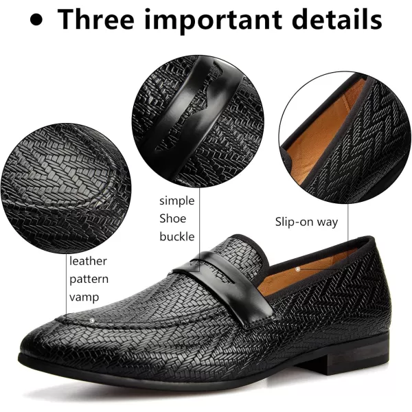 Meijiana Mens Fashion Classic Loafers Luxury Loafer Shoes and Weeding Dress Shoes for MenBlack03