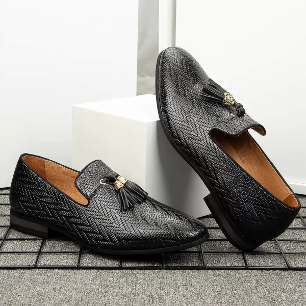 Meijiana Mens Fashion Classic Loafers Luxury Loafer Shoes and Weeding Dress Shoes for MenBlack06