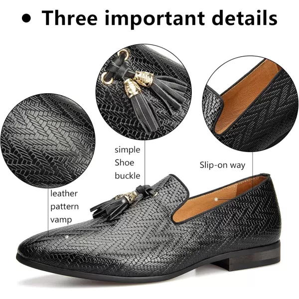 Meijiana Mens Fashion Classic Loafers Luxury Loafer Shoes and Weeding Dress Shoes for MenBlack06