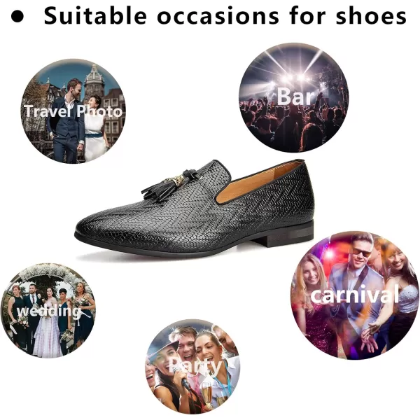 Meijiana Mens Fashion Classic Loafers Luxury Loafer Shoes and Weeding Dress Shoes for MenBlack06
