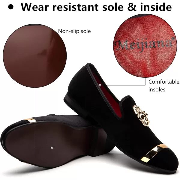 Meijiana Mens Fashion Classic Loafers Luxury Loafer Shoes and Weeding Dress Shoes for MenBlack09