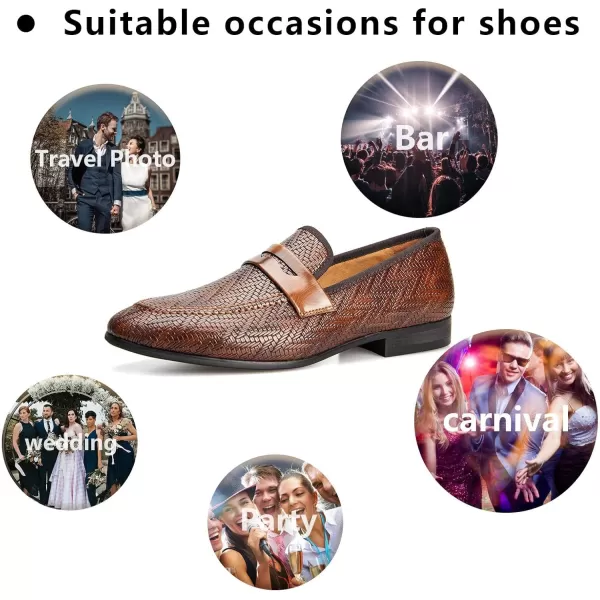 Meijiana Mens Fashion Classic Loafers Luxury Loafer Shoes and Weeding Dress Shoes for MenBrown04