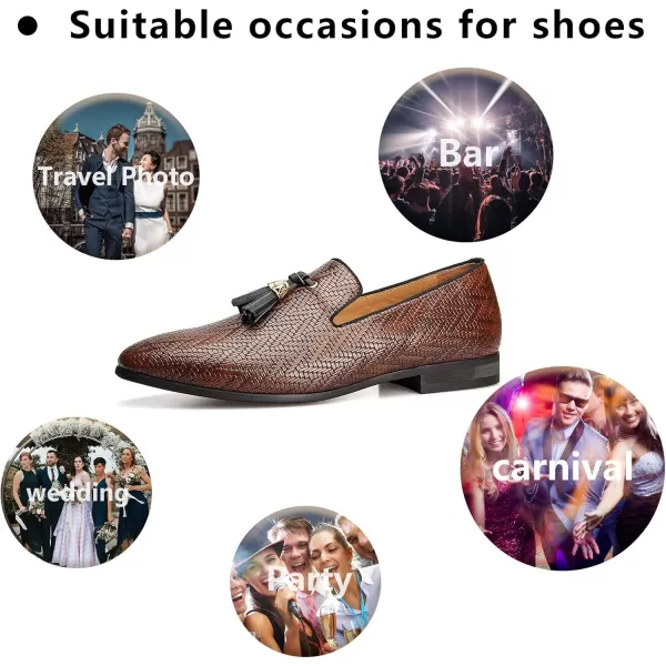 Meijiana Mens Fashion Classic Loafers Luxury Loafer Shoes and Weeding Dress Shoes for MenBrown05